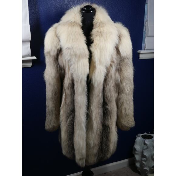 Gorgeous Platinum Blush Fox Fur Stroller Coat Jacket - Picture 1 of 6